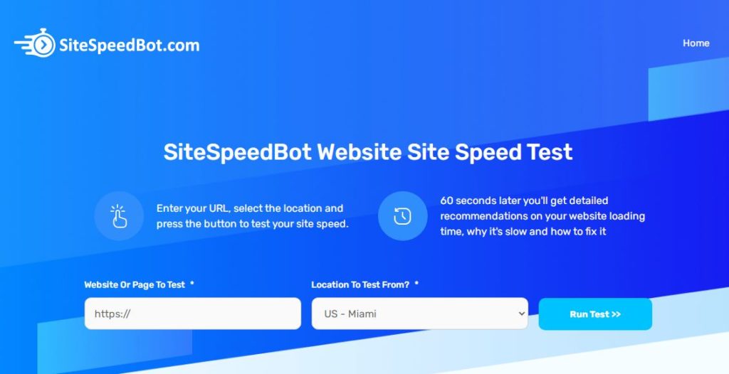 Website Site Speed Test Tool - SiteSpeedBot